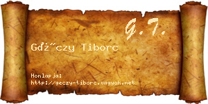 Géczy Tiborc névjegykártya